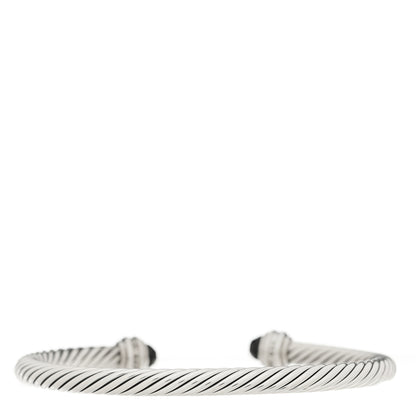 David Yurman Sterling Silver Diamond Black Onyx 5mm Cable Classics Princess Bracelet 2 of 3