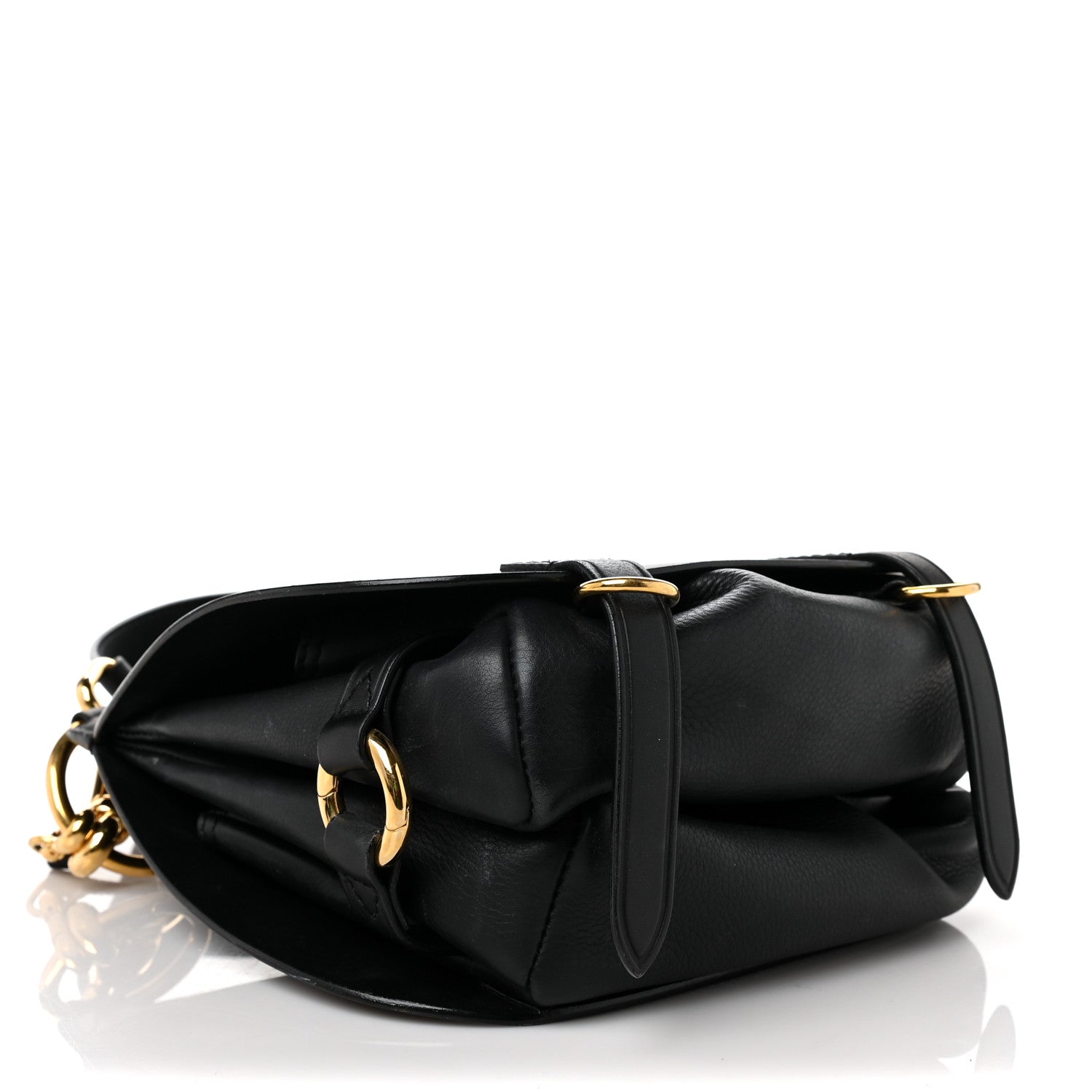 Burberry Calfskin Large Bridle Saddle Bag Black 3 of 10