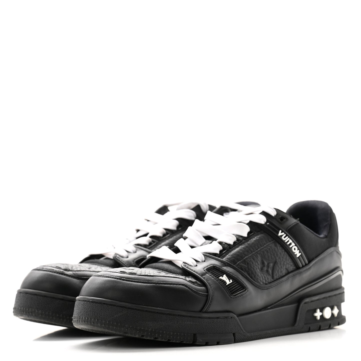 Calfskin Monogram Mens LV Trainer Sneakers 9 Black