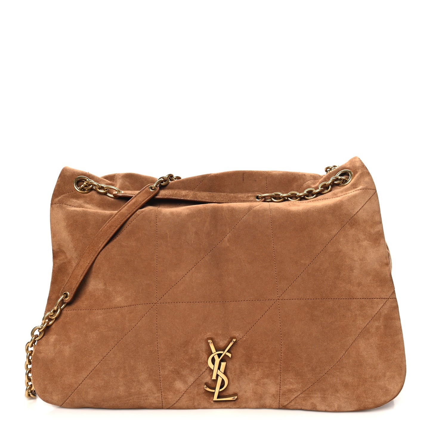 Suede Matelasse Monogram Large Jamie 4.3 Snuff