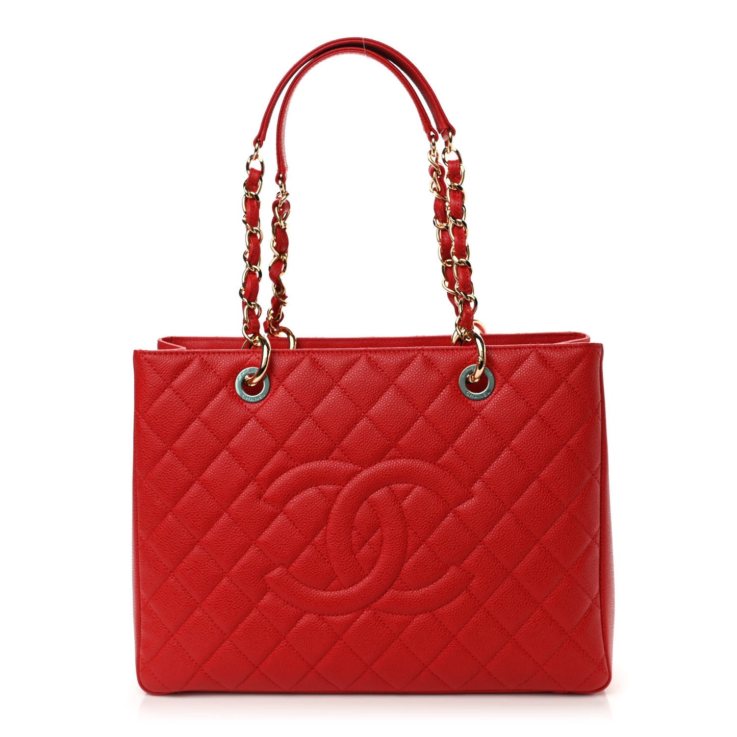 Caviar Quilted Grand Shopping Tote GST Red