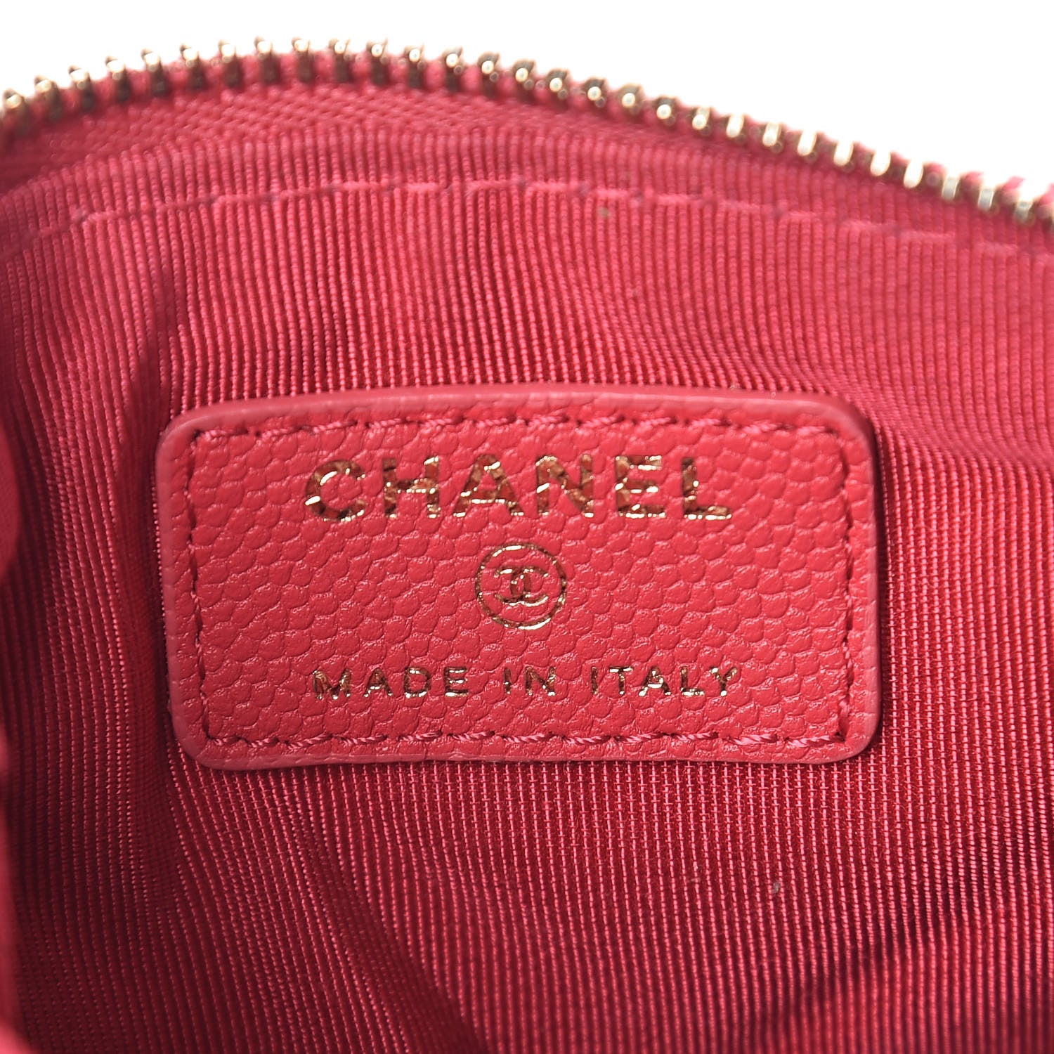 Chanel Caviar Chevron Quilted Small Ancient Greek Charms Cosmetic Case Dark Pink 6 of 8