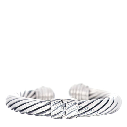 David Yurman Sterling Silver Pearl Diamond 10mm Cable Classics Hinged Bracelet 3 of 4