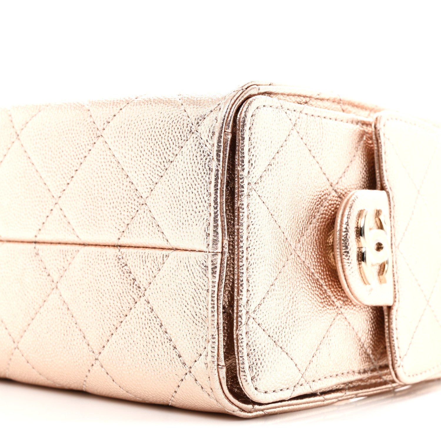Chanel Metallic Caviar Quilted Mini Chanel 25 Handbag Copper 10 of 11