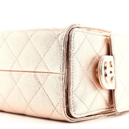 Chanel Metallic Caviar Quilted Mini Chanel 25 Handbag Copper 10 of 11