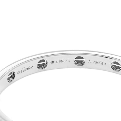 Cartier 18K White Gold Diamond Ceramic LOVE Paved Bracelet 18 4 of 4