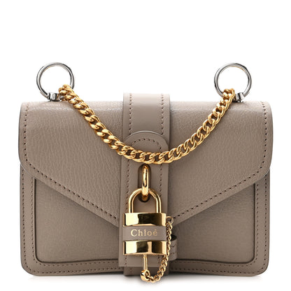 Chloe Shiny Goatskin Calfskin Mini Aby Chain Shoulder Bag Motty Grey 1 of 9