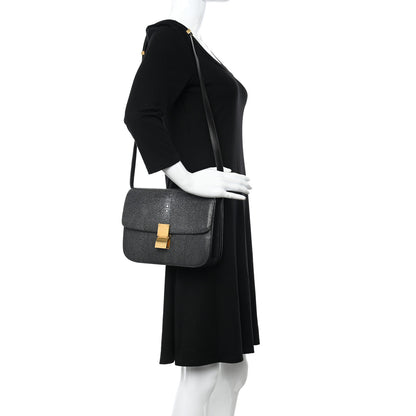 Celine Stingray Medium Classic Box Flap Bag Black 2 of 10