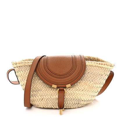 Chloe Raffia Calfskin Marcie Basket Tan 1 of 11