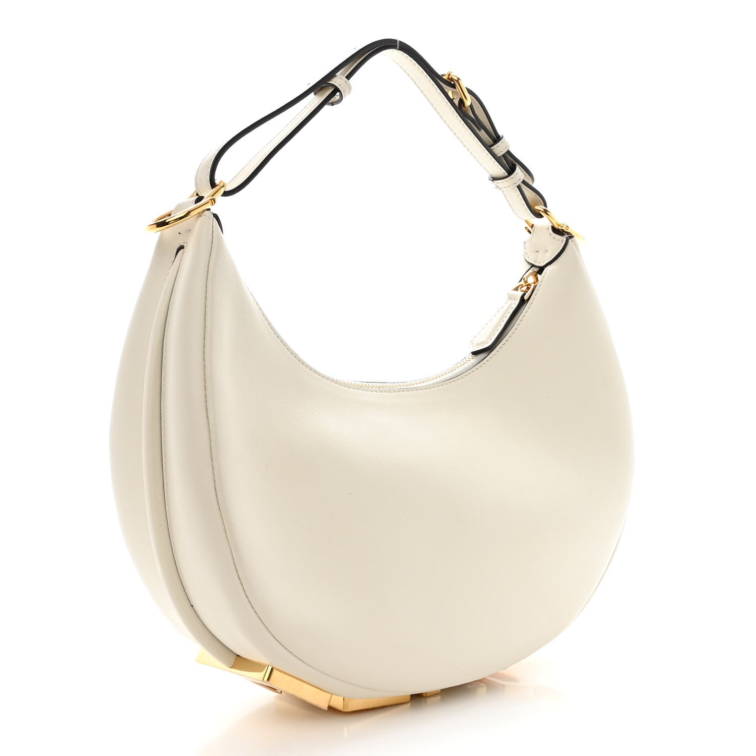Fendi Vitello Grace Matte Small Fendigraphy Hobo Bag White Ice 3 of 10