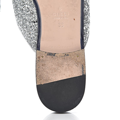 Gucci Glitter Womens Princetown Slippers 39 Silver 13 of 15