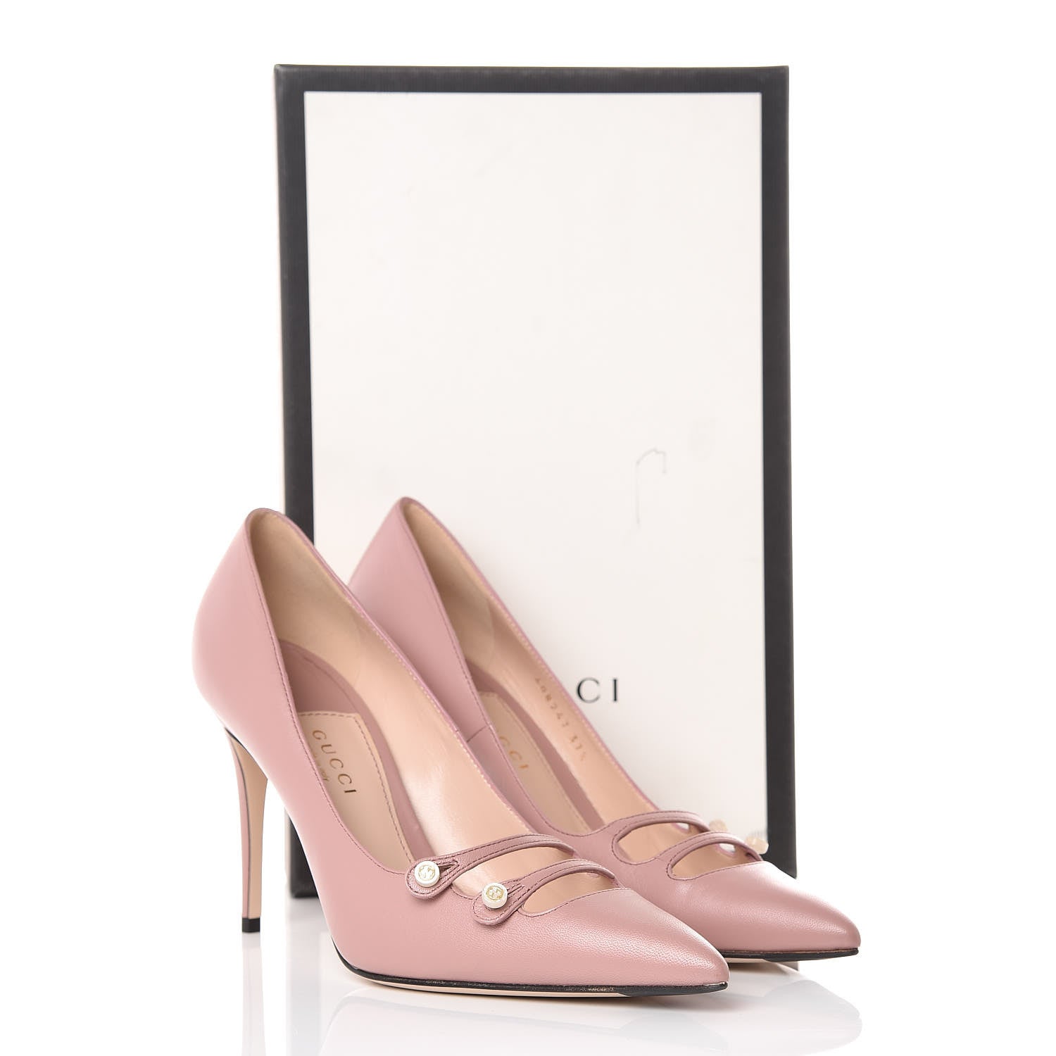 Gucci Malaga Kid Double Strap Pumps 37.5 Carmine Rose 11 of 11