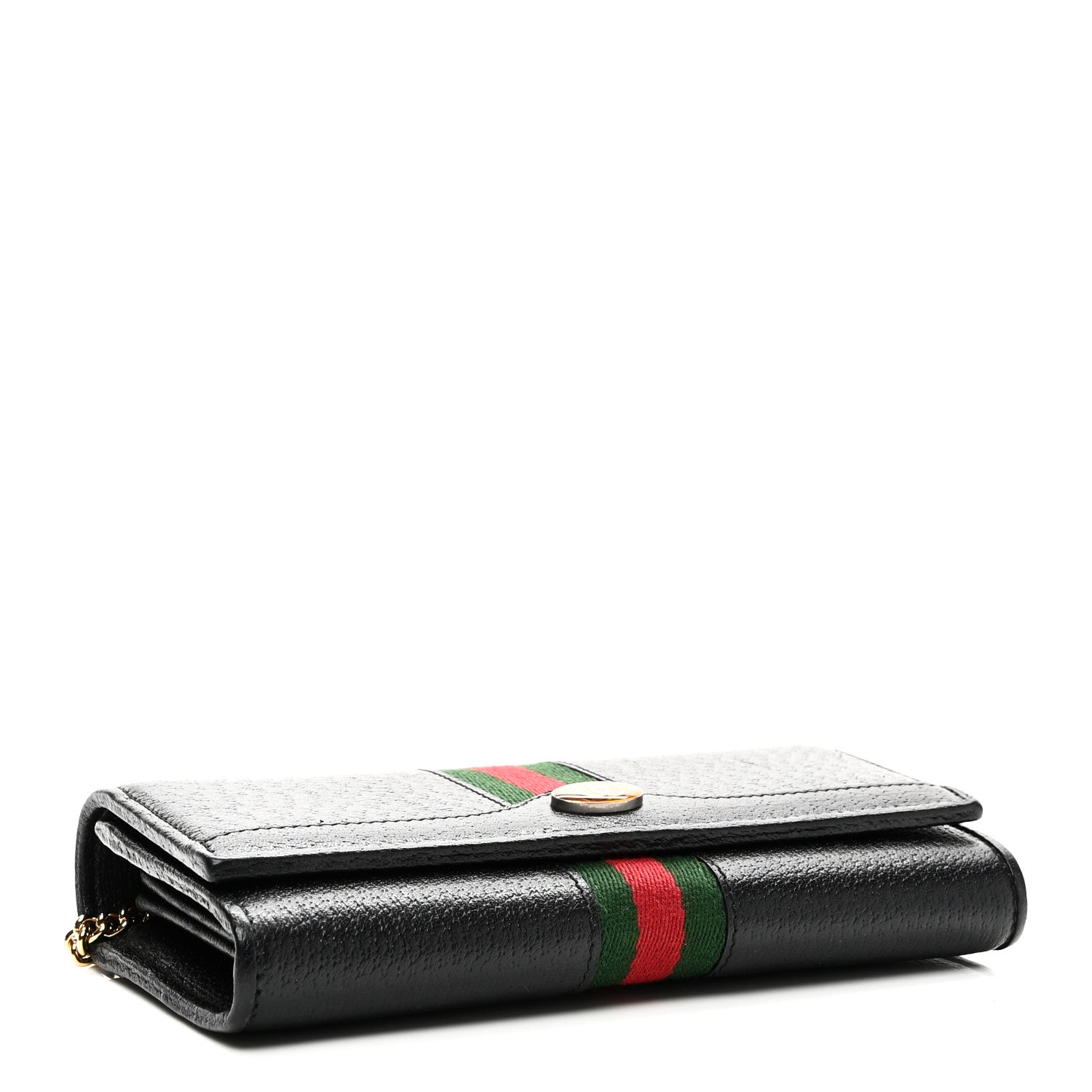 Gucci Textured Calfskin Web Ophidia Wallet On Chain Black 4 of 11