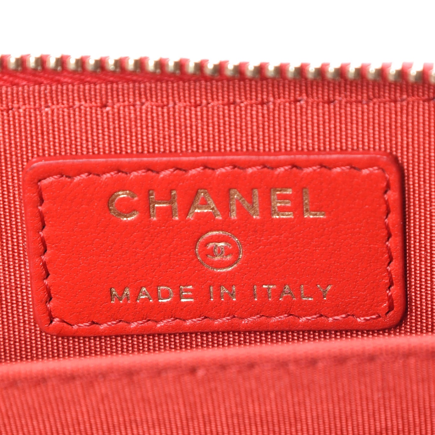 Lambskin Quilted Camellia Zip Coin Purse Red