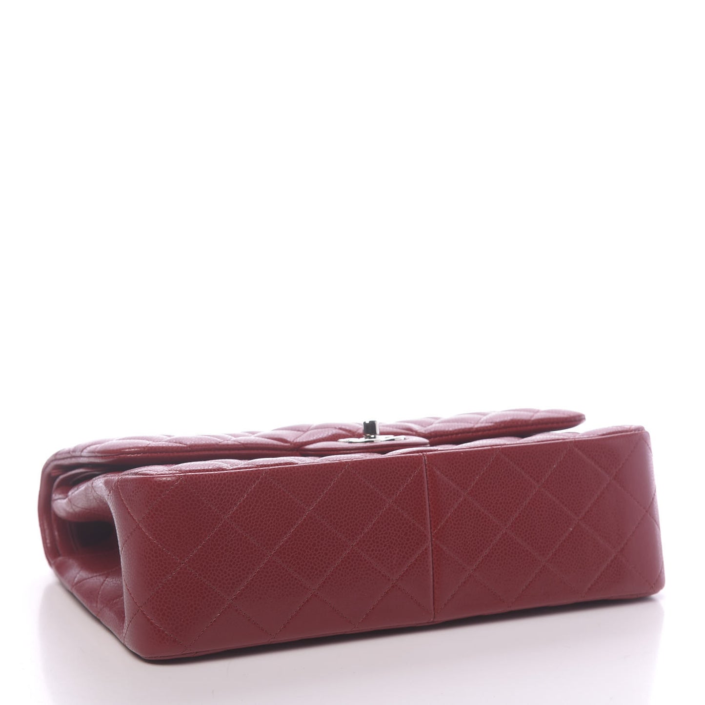Caviar Quilted Jumbo Double Flap Red