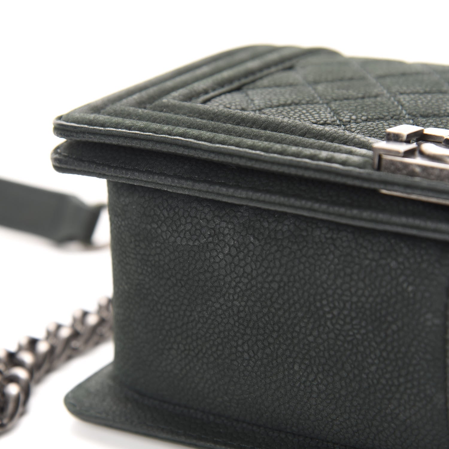 Chanel Iridescent Caviar Quilted Medium Boy Flap Dark Green 10 of 18