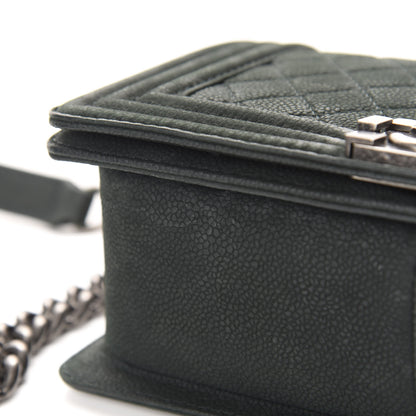 Chanel Iridescent Caviar Quilted Medium Boy Flap Dark Green 10 of 18