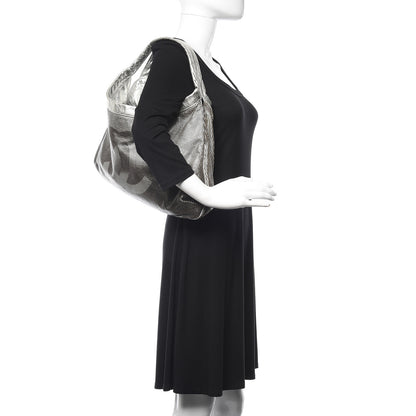 Chanel Metallic Perforated Lambskin Hollywood Hobo Silver 2 of 10