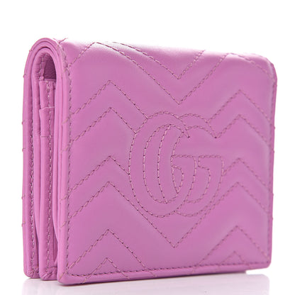 Gucci Calfskin Matelasse GG Marmont Card Case Candy Mousse 3 of 8