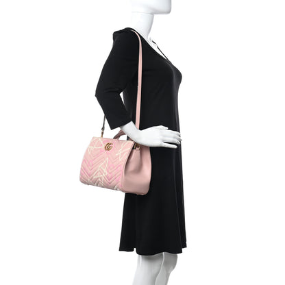 Gucci Calfskin Matelasse GucciGhost Small GG Marmont Tote Perfect Pink Rosa Ivory 2 of 10