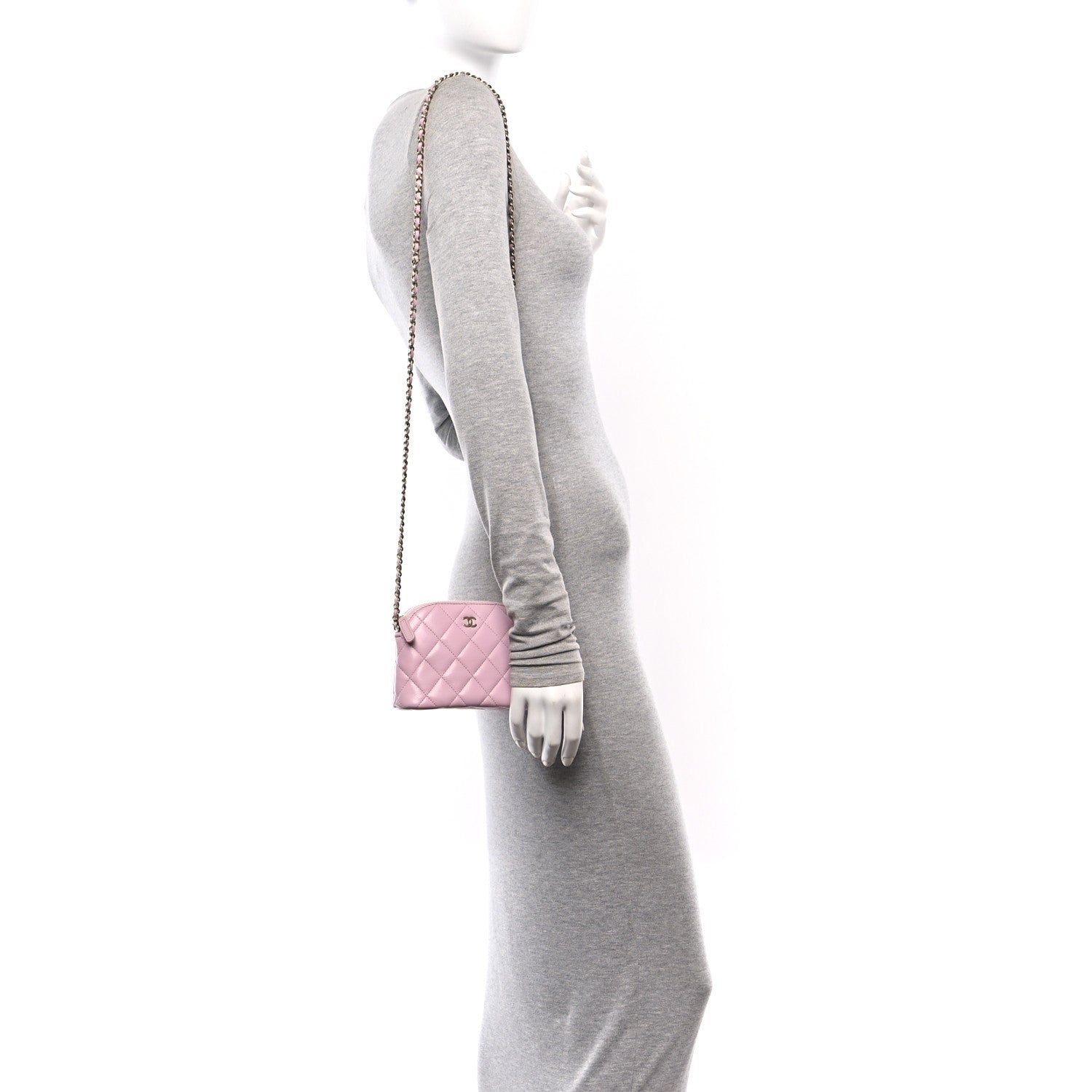 Chanel Caviar Quilted Clutch with Chain Pink 2 of 10