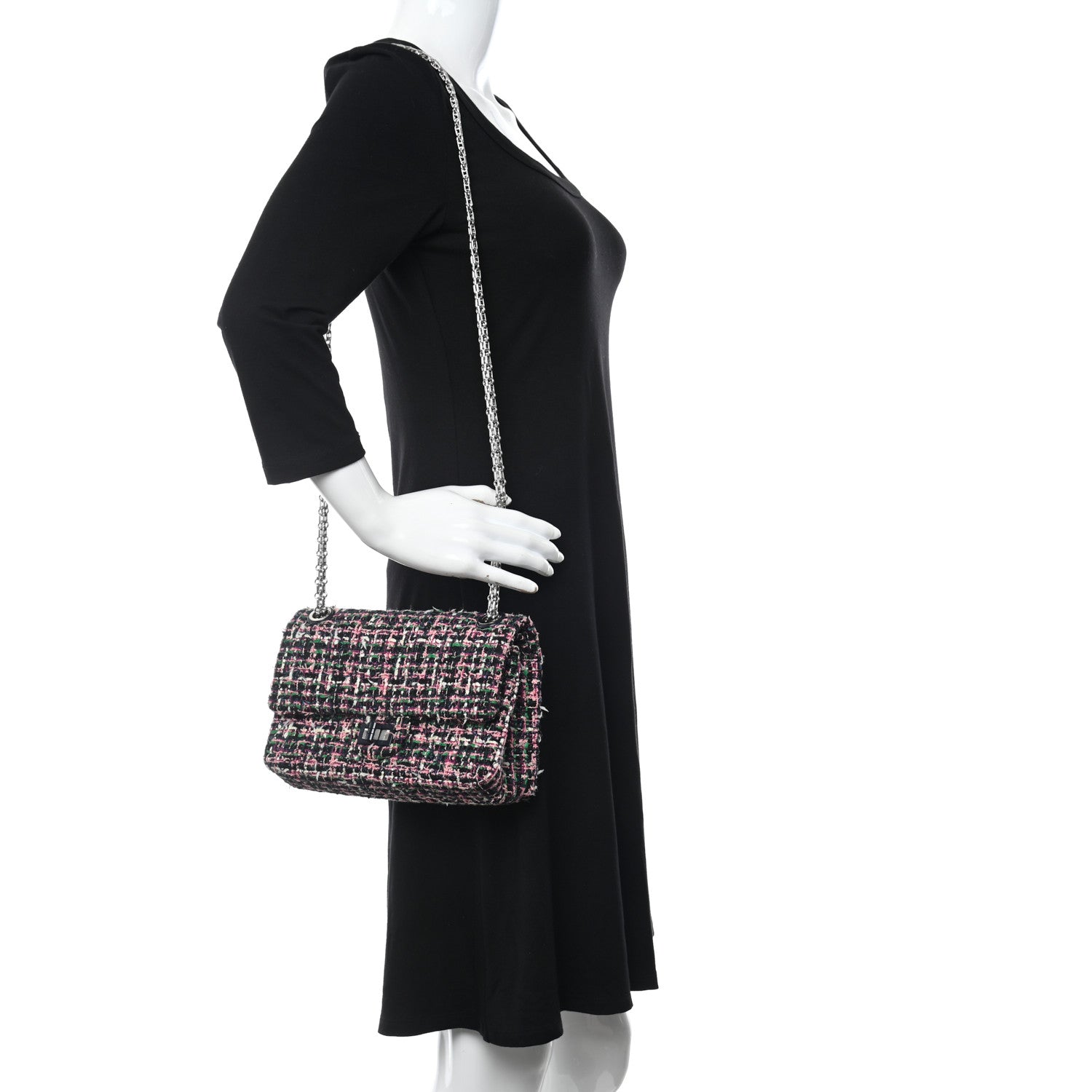 Chanel Tweed Resin 2.55 Reissue 225 Flap Pink 2 of 13