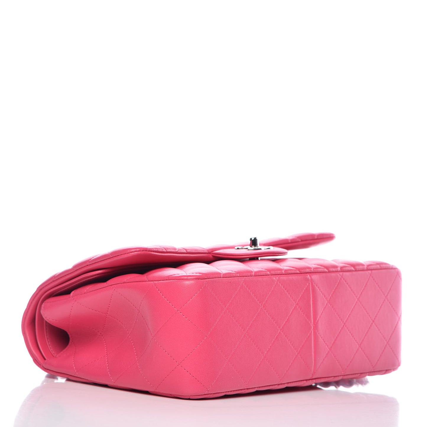 Lambskin Quilted Jumbo Double Flap Fuchsia