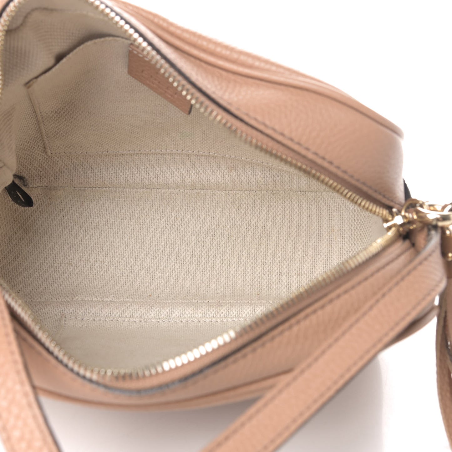 Pebbled Calfskin Small Soho Disco Bag Rose Beige