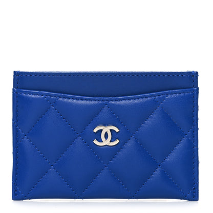 Chanel Lambskin Quilted Card Holder Blue 1 of 10