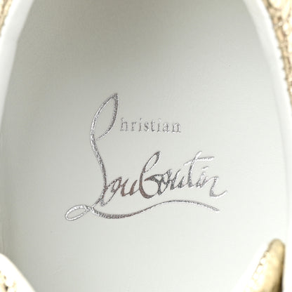 Christian Louboutin Crackled Patent Calfskin Womens Vieira Flat Sneakers 36.5 Platine 8 of 10