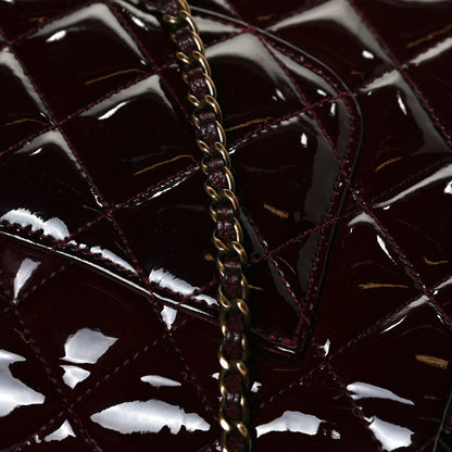 Chanel Patent Goatskin Quilted Medium CC Eyelet Flap Burgundy 16 of 16