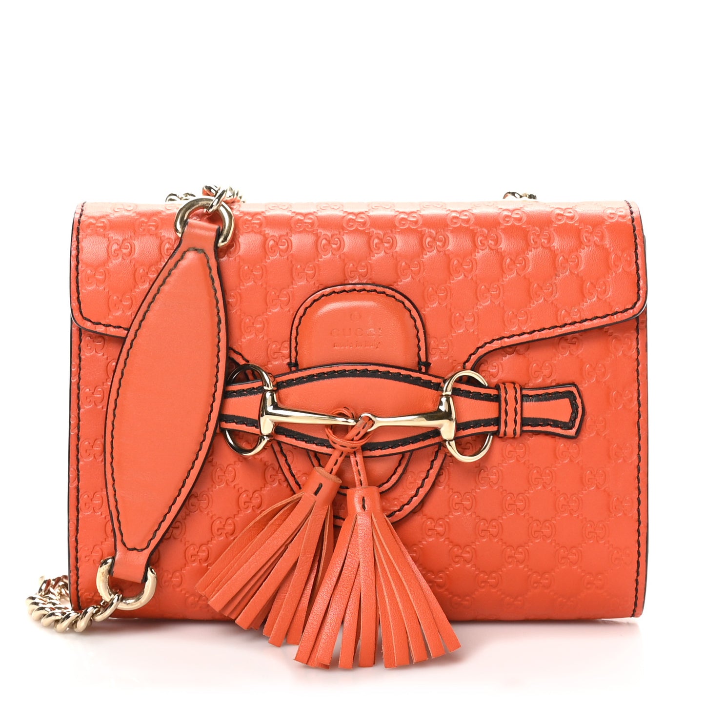 Soft Microguccissima Mini Emily Chain Shoulder Bag Sun Orange