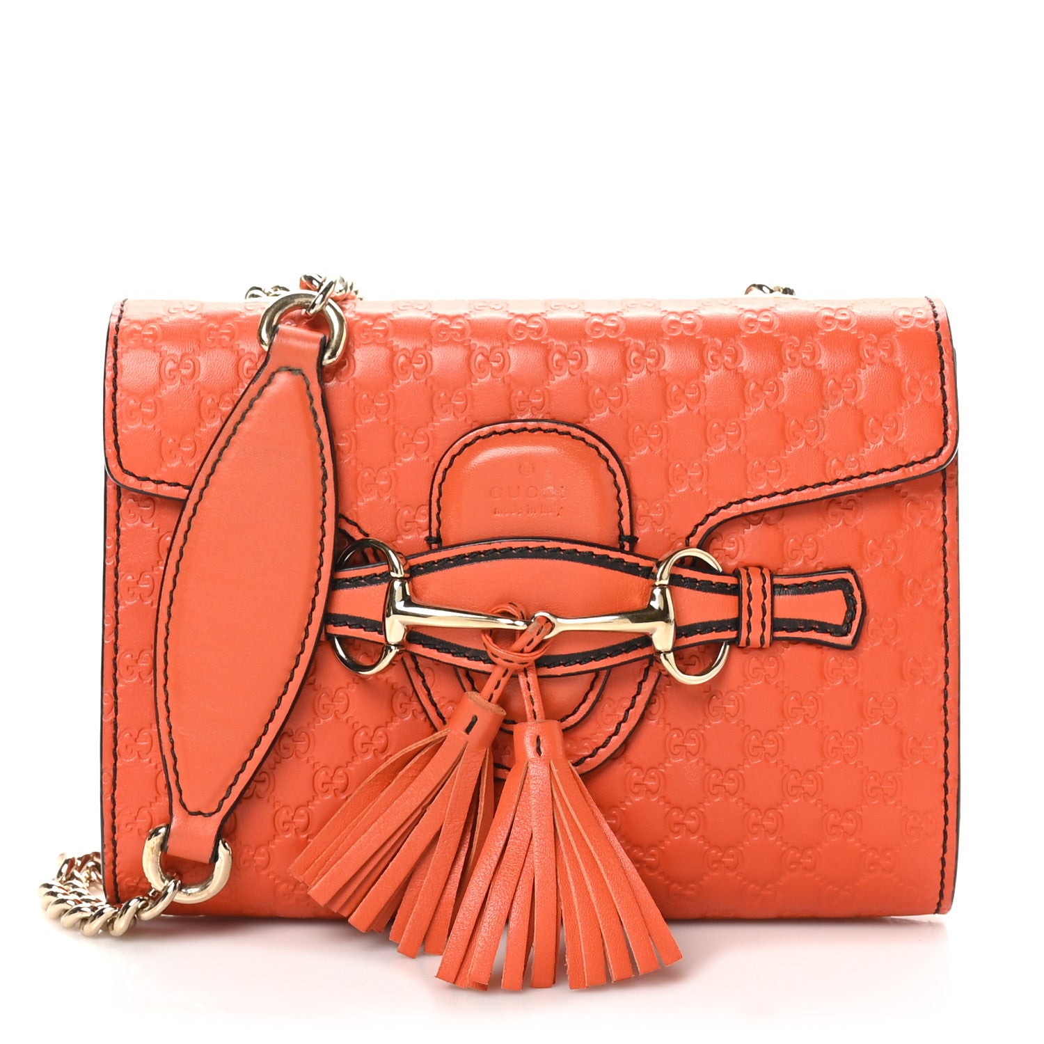 Gucci Soft Microguccissima Mini Emily Chain Shoulder Bag Sun Orange 1 of 10