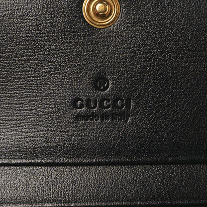 Gucci Calfskin Web Trapuntata GG Marmont Card Case Wallet Black 6 of 7