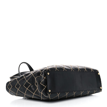 Chanel Calfskin Wild Stitch Large Tote Black 3 of 15