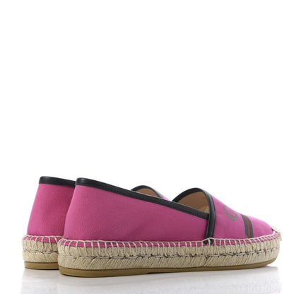 Gucci Canvas Logo Espadrilles 36.5 Cyclamen Rose Black 4 of 10