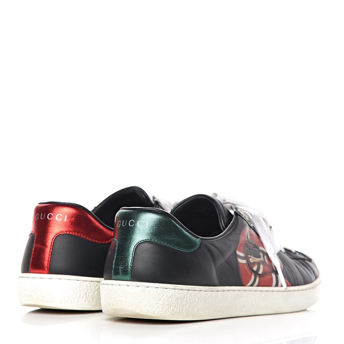 Calfskin Kingsnake Mens Ace Sneakers 7 Black Multicolor