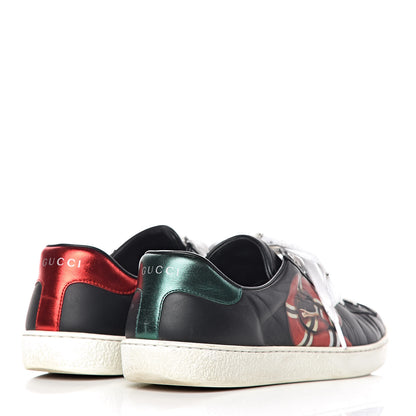 Gucci Calfskin Kingsnake Mens Ace Sneakers 7 Black Multicolor 4 of 18