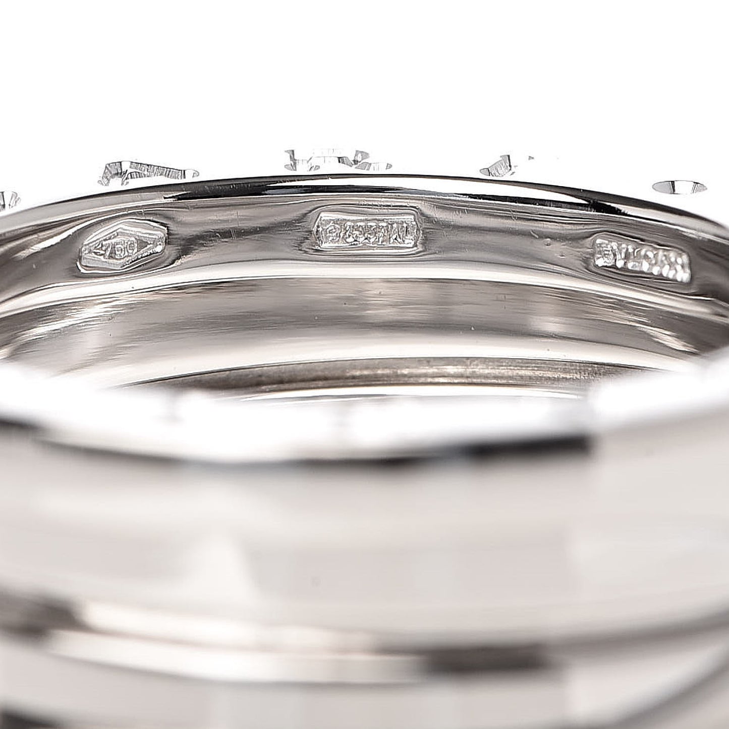 18K White Gold B.Zero1 Two-Band Ring 50 5.25