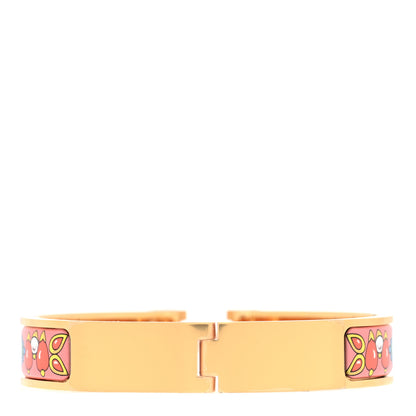 Hermes Enamel Printed Parures de Maharajas Narrow Clic Clac H Bracelet GM Tropique 3 of 5