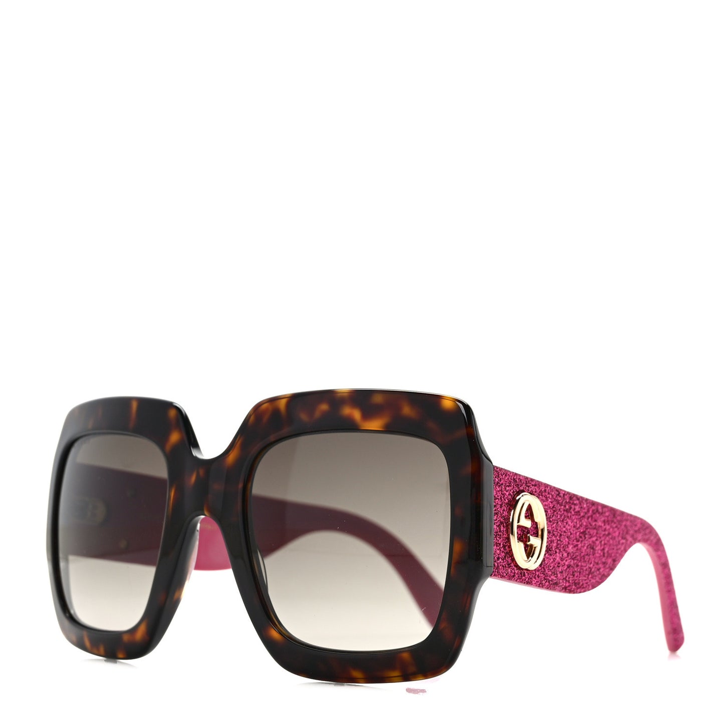 Square Frame GG0102S Sunglasses Glitter Pink Multi