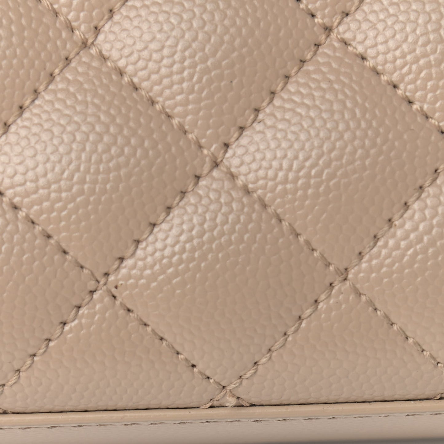 Grain De Poudre Textured Mixed Matelasse Medium Triquilt Monogram Satchel Dark Beige