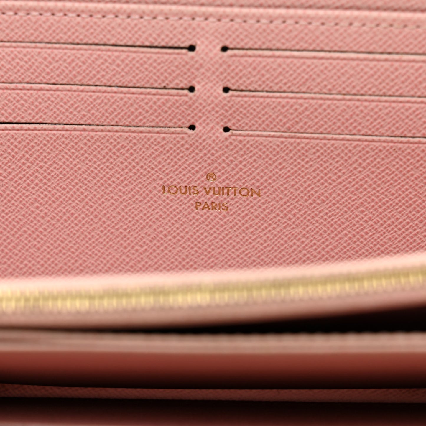 Damier Ebene Zippy Wallet Rose Ballerine