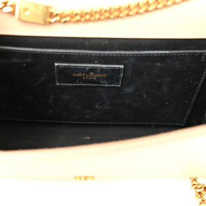 Saint Laurent Grain De Poudre Medium Monogram Kate Satchel Dark Beige 13 of 13