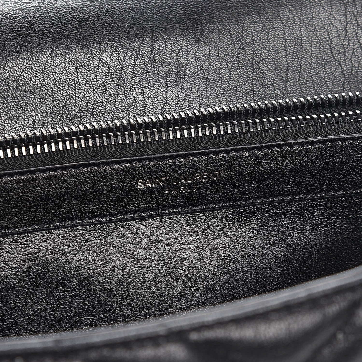 Saint Laurent Sheepskin Matelasse Chevron Monogram Large College Satchel Black 8 of 10