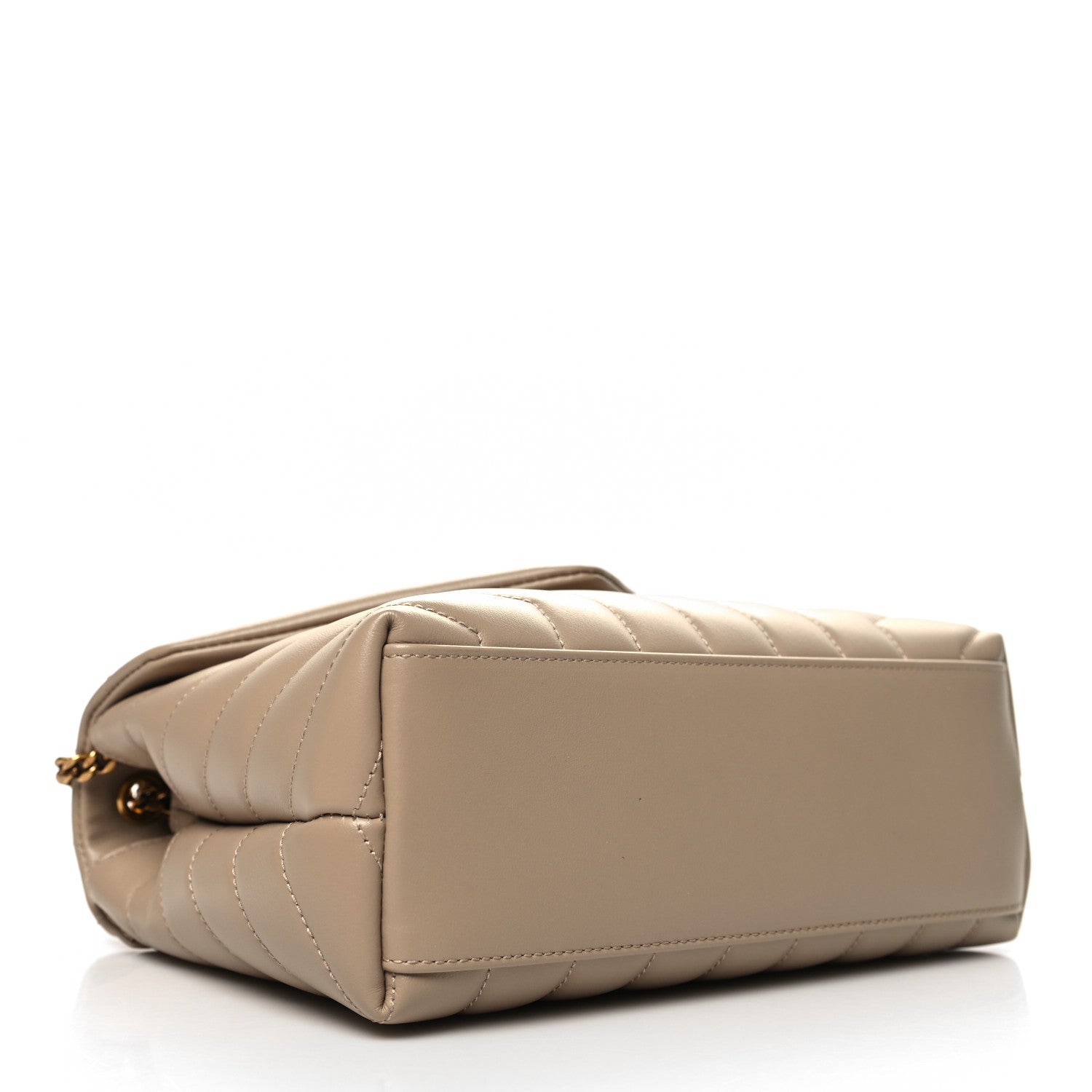 Saint Laurent Calfskin Y Quilted Monogram Small Loulou Chain Satchel Dark Beige 4 of 11