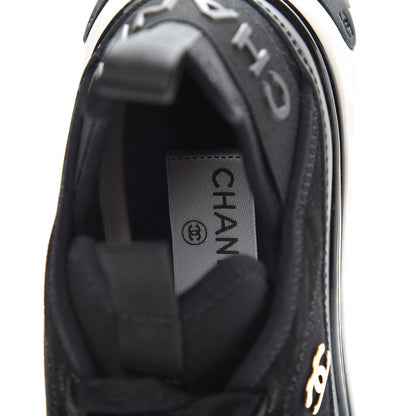 Chanel Velvet Calfskin Mixed Fibers CC Sneakers 37.5 Black 7 of 8
