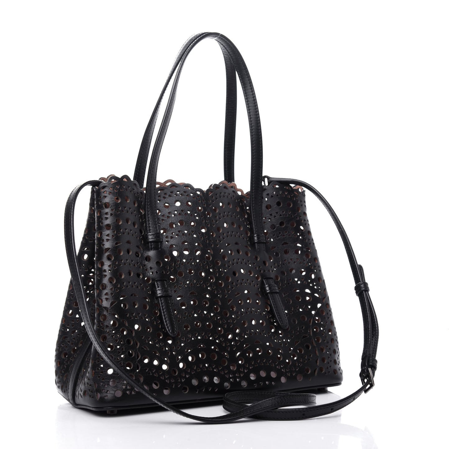 Calfskin Vienne Wave Mina 25 Bag Black