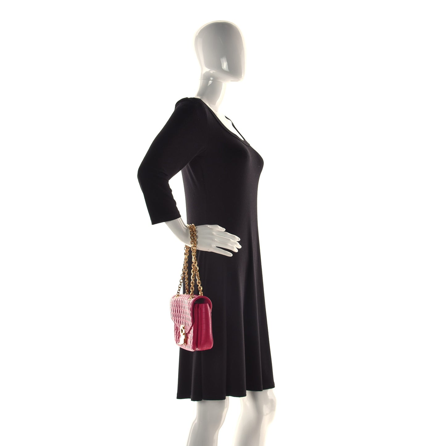 Calfskin Quilted Small C Bag Pink