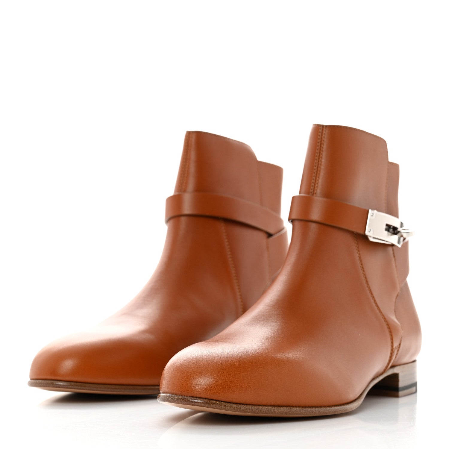 Hermes Calfskin Neo Low Boots 37.5 Natural 3 of 8